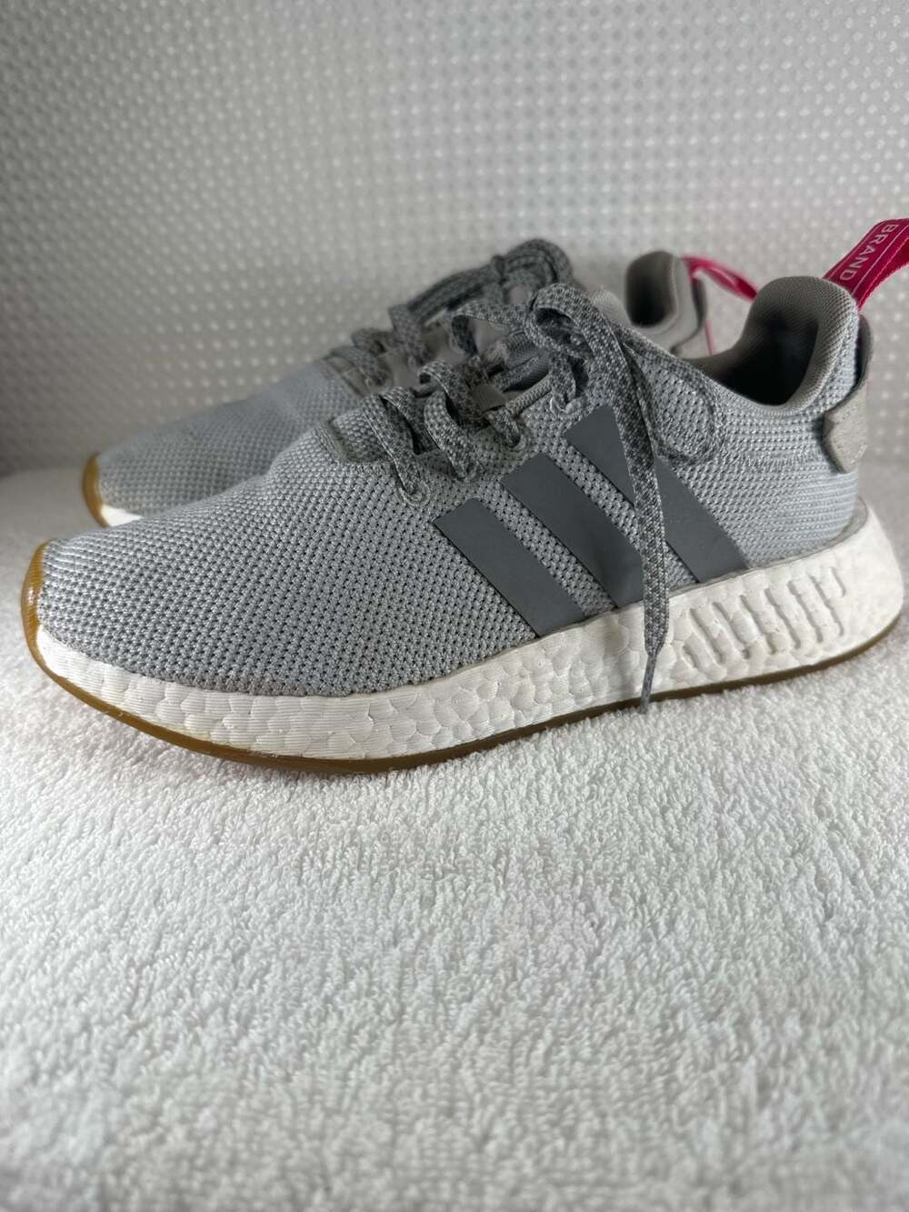 adidas Women's NMD_R2 'Grey Shock Pink' Primeknit BY9317